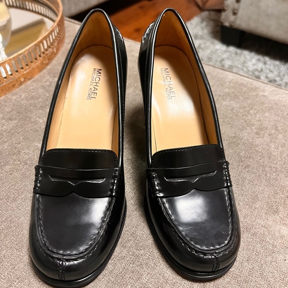 Michael Kors Shoes - MK black shoes block heels size 8